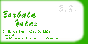 borbala holes business card